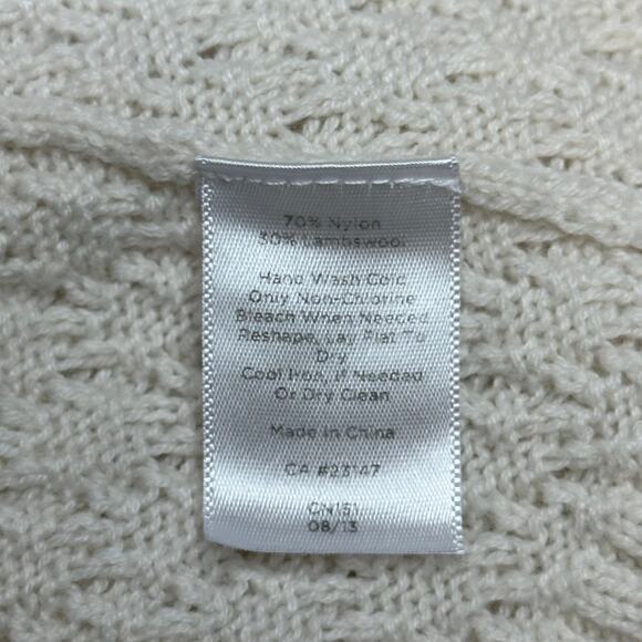 Talbots Cream Lambswool Blend Open Front Cardigan Sweater Womens Petite Size MP - Picture 8 of 12